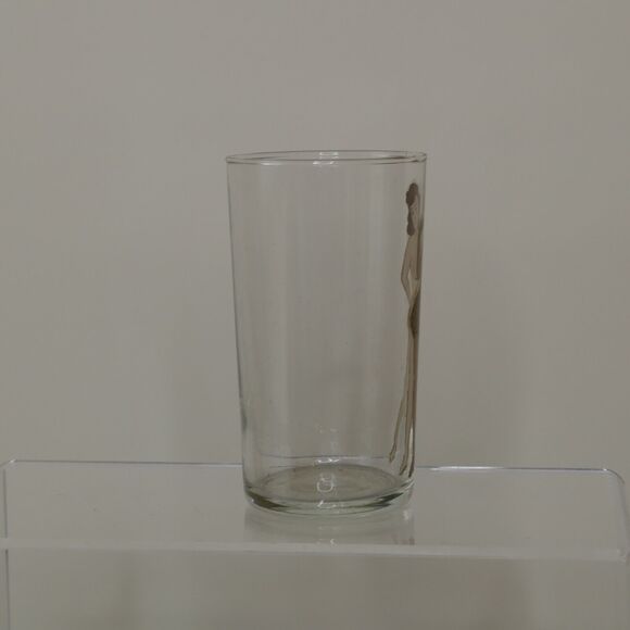 VTG WWII 1940s 50s Peekaboo Pinup Girl Nude Nudie Sip Strip Drinking Glass - Picture 6 of 10